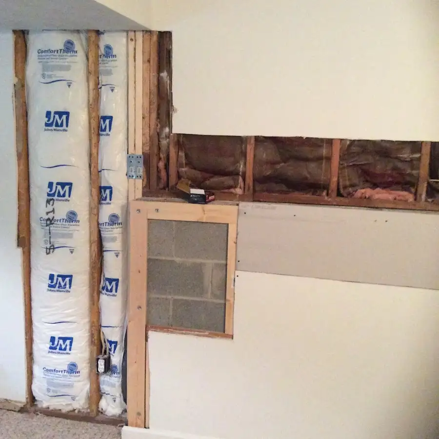 Wall insulation replacement during Contents Cleaning & Restoration in El Segundo